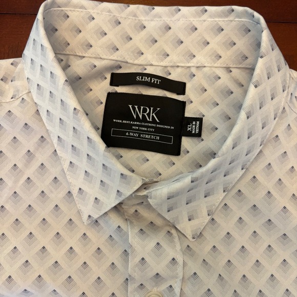 WRK New York City Slim Fit Short Sleeve Button Down Shirt - Size XL - Picture 1 of 9